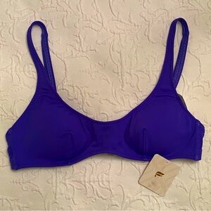 Fabletics Scoop Swim Bikini Top in Extreme Royal Blue, Size M